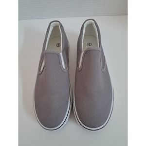 Women's Gray Canvas Slip On Sneakers Size 6